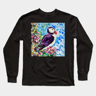 Puffin - acrylic painting Long Sleeve T-Shirt